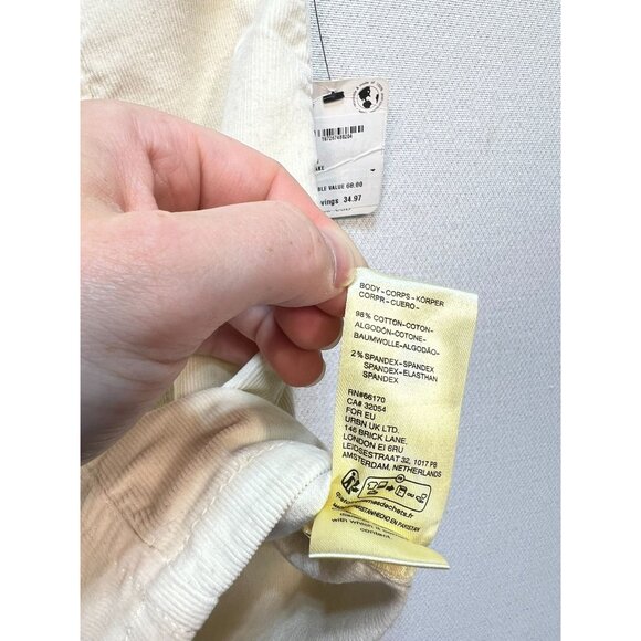 We The Free Women's A-Line Slim Micro Mini Skirt Front Full Zip Size 4 Ivory - Picture 4 of 12